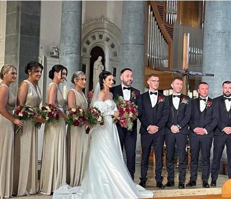 Hearty congratulations! Leann and Stephen exchange wedding vows in Longford