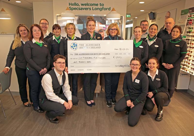 Specsavers Longford raises €1,520 for Alzheimer Society of Ireland