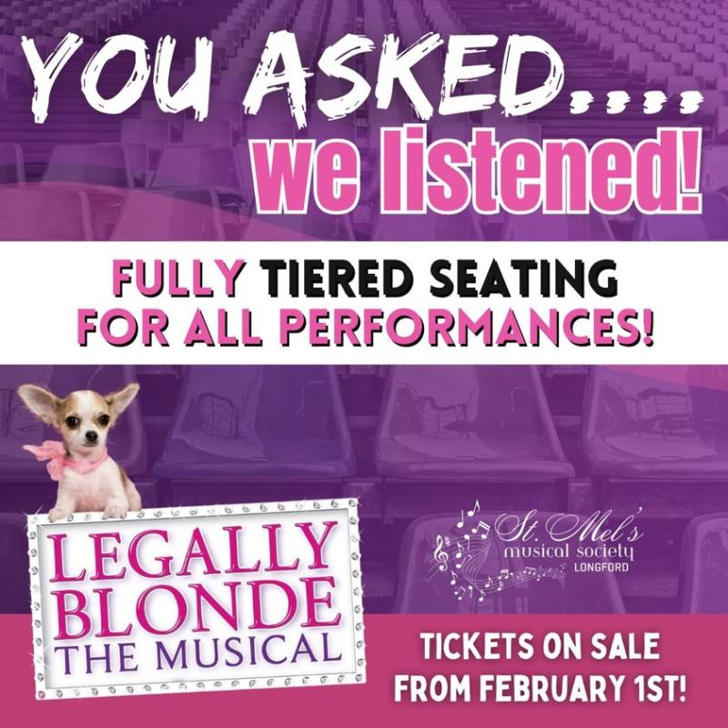 Tiered seating a major move for Longford Musical Society venue for ‘Legally Blonde’ production