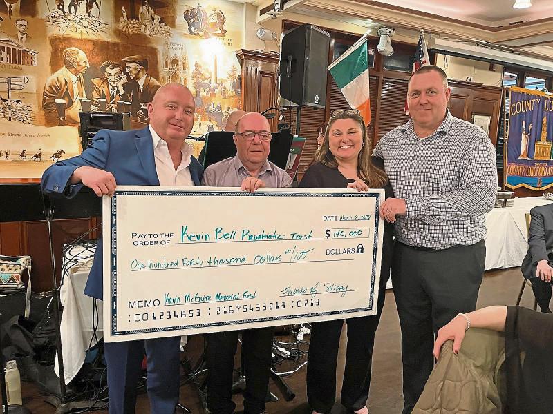 Longford Association Dinner Dance in New York sees Kevin ‘Skippy’ McGuire fundraisers presentation of $140,000 to KBRT