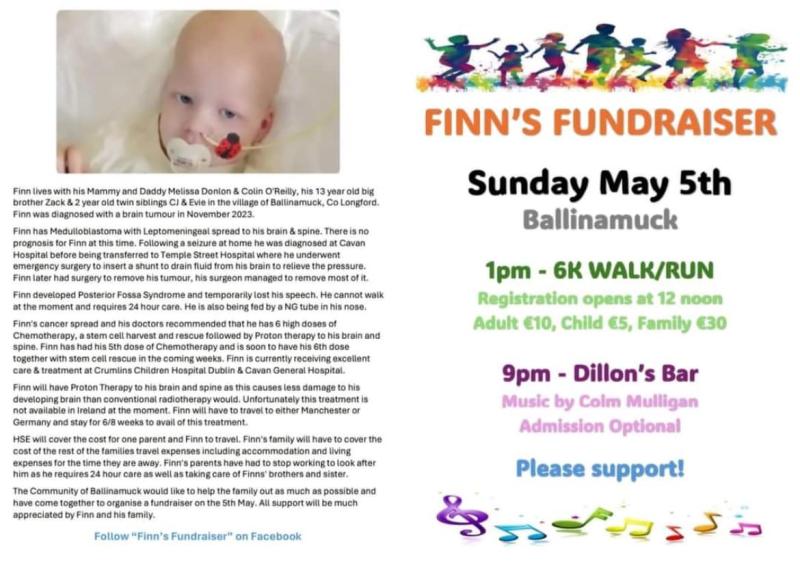 Longford fundraiser for Finn in Ballinamuck 
