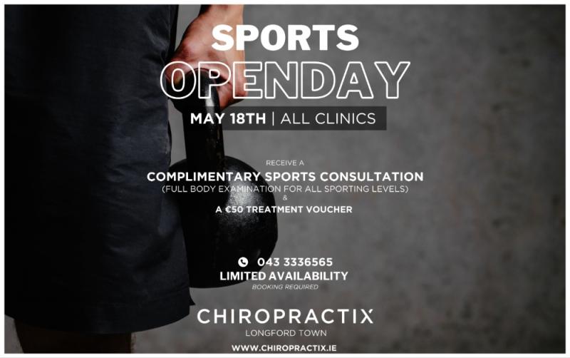 Longford chiropractors offer free sports consultation, €50 treatment voucher and more for open day
