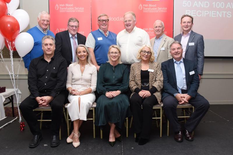 Wonderful achievement: Presentation to Longford blood donors who  have made 100 and 50 donations 