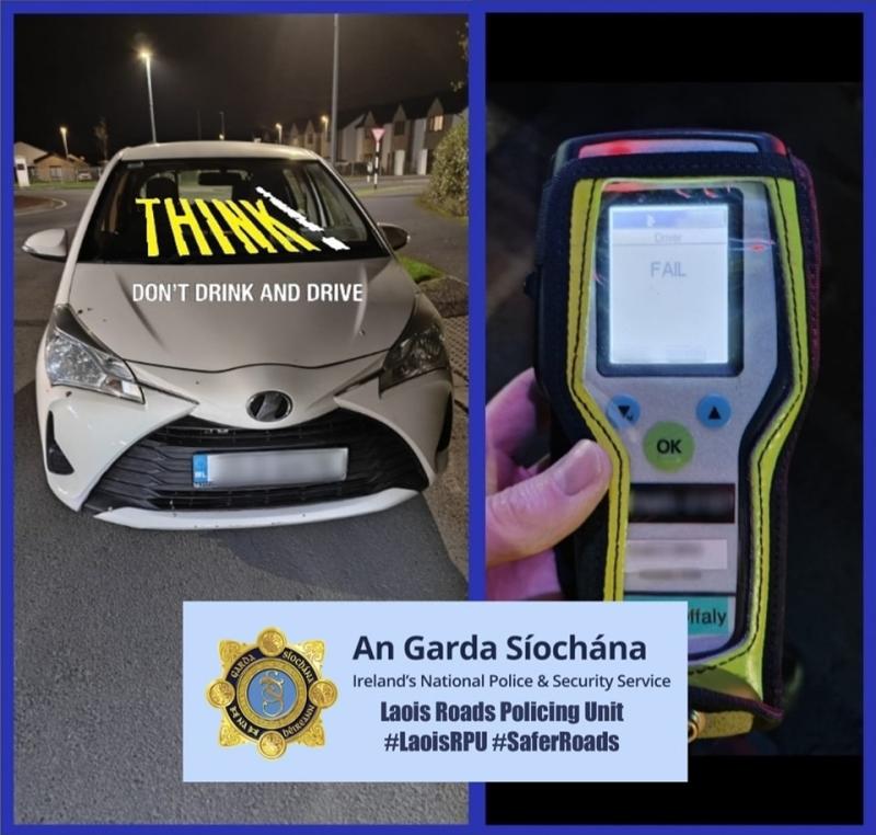 Arrest made at Garda checkpoint in the Midlands over suspected drink driving 