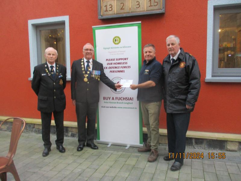 Peter Keenan Branch organisation of ex service personnel thank Longford groups for their support 