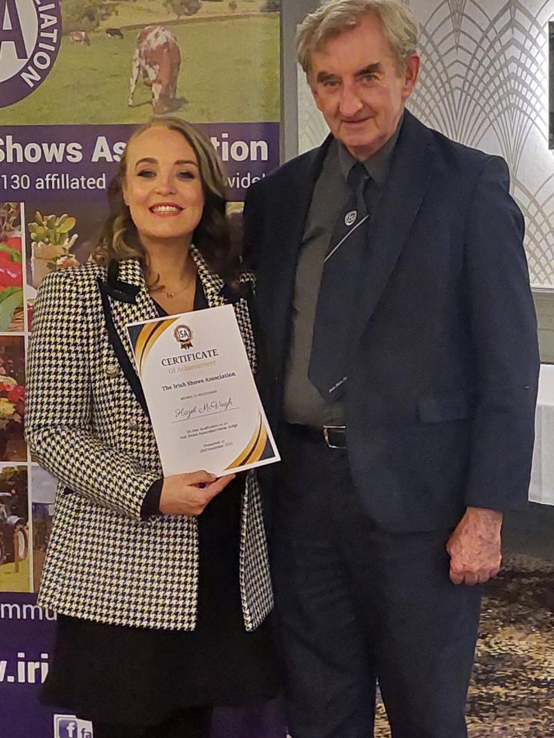 Longford's Hazel McVeigh presented with Equine Judge certification 