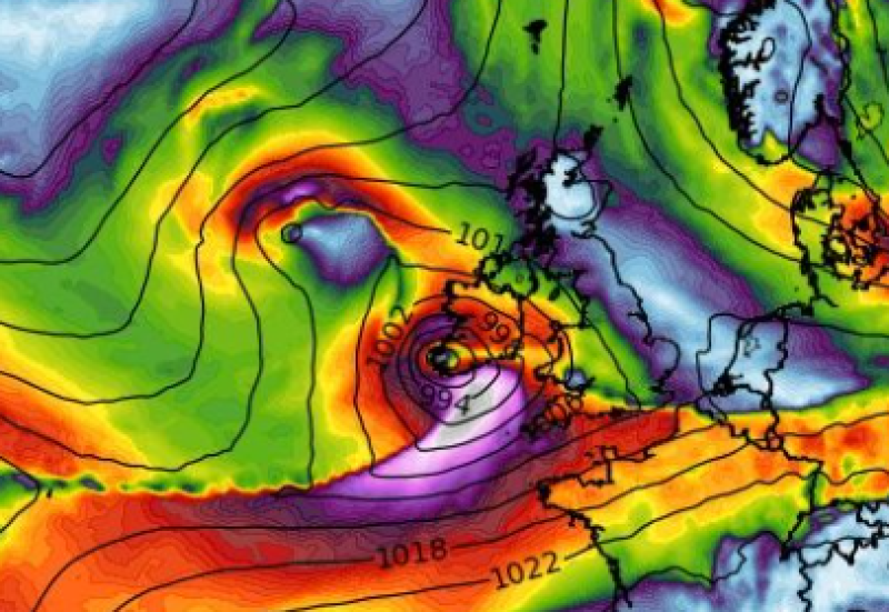 ALERT: Ireland to be hit by storm on New Year's Day amid warning for wind and snow