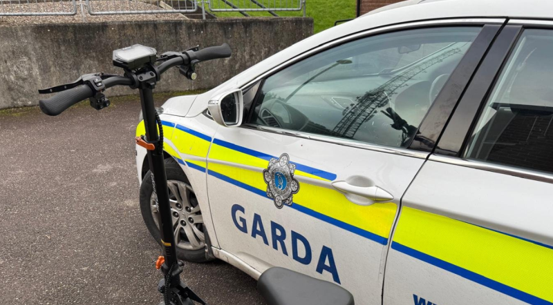 Gardaí seized an e-scooter as two teenagers were travelling on it on a main road 