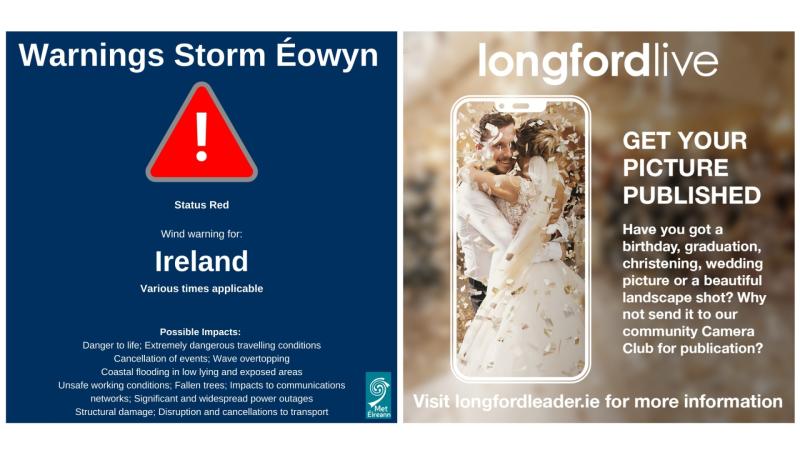 Got a photo of Storm Éowyn or a local wedding or graduation picture? Send it to the Longford Live Camera Club! 
