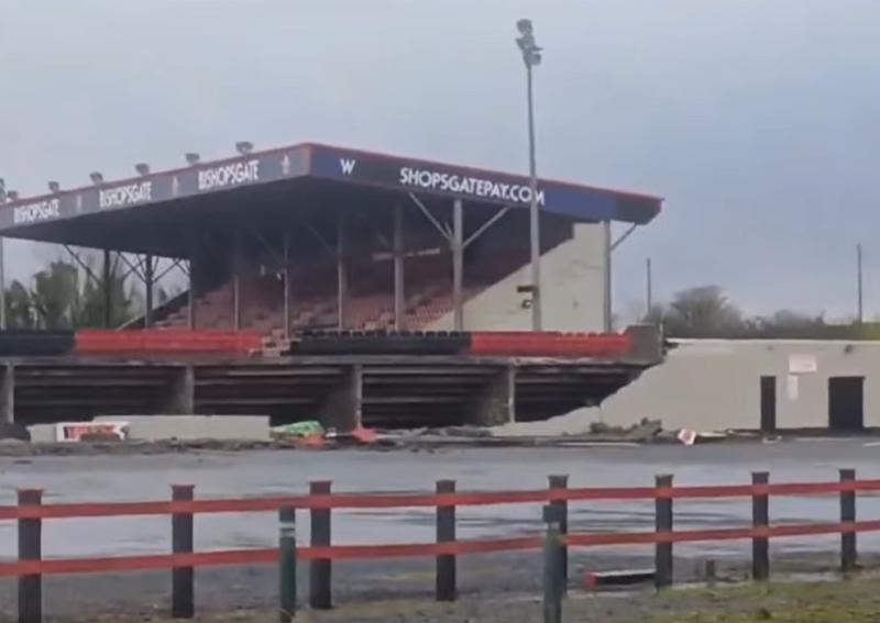 LIVE: Powerful Storm Éowyn inflicts considerable damage at Bishopsgate stadium, home of Longford Town Football Club
