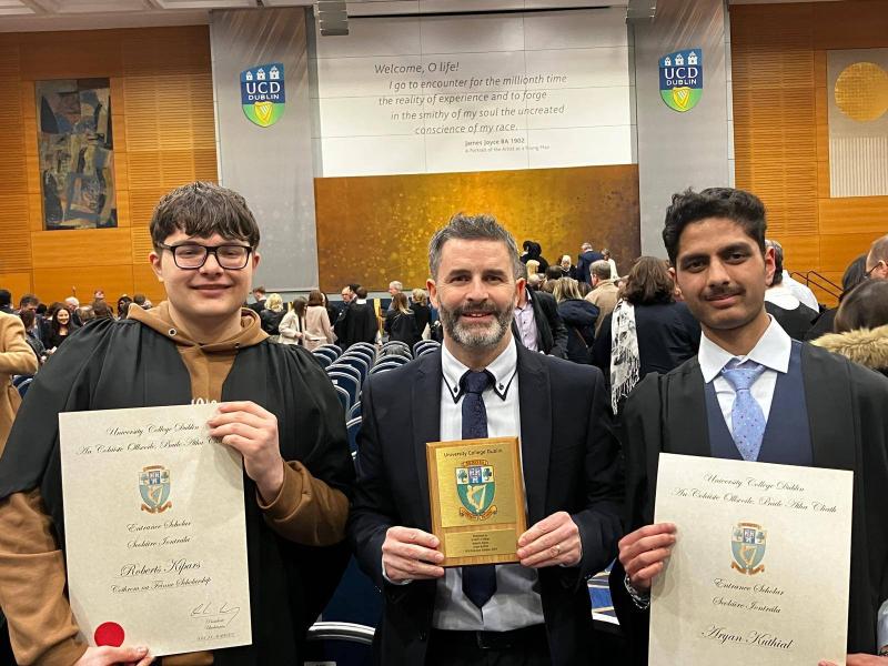 Congratulations: Longford students presented with prestigious UCD Entrance Scholars Awards