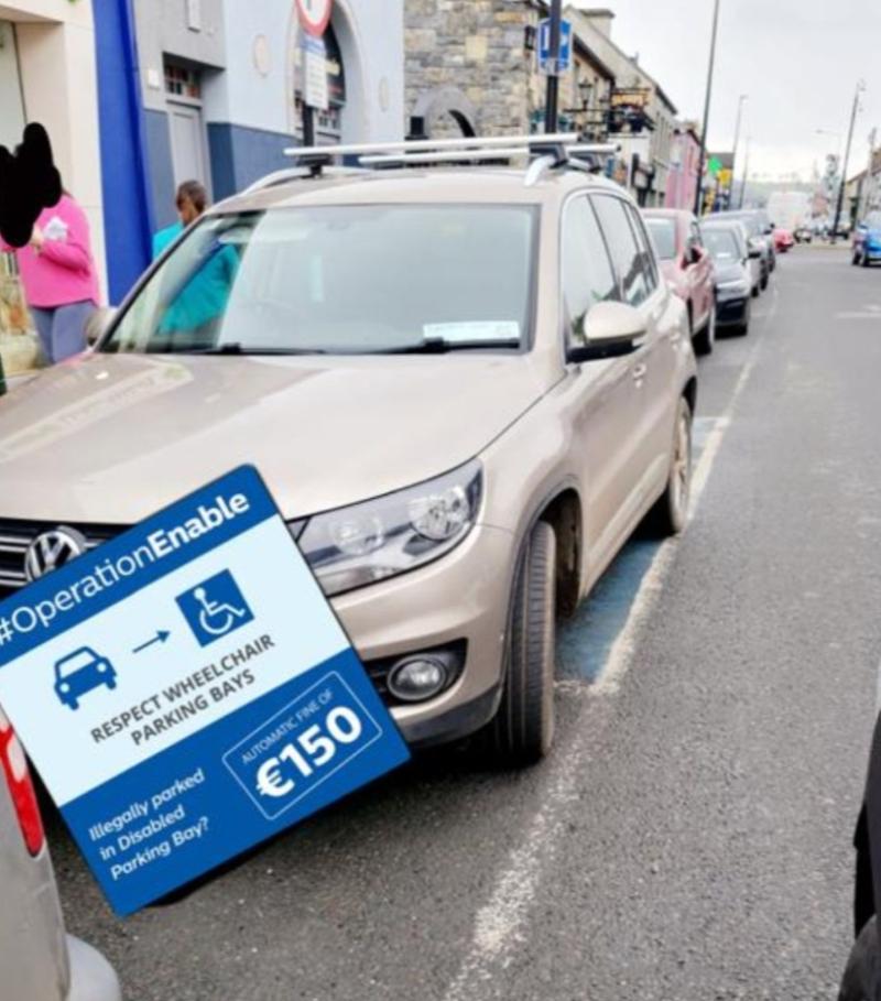 Operation Enable: Longford Garda&iacute; highlight 'classic example' of illegal parking in disabled designated space