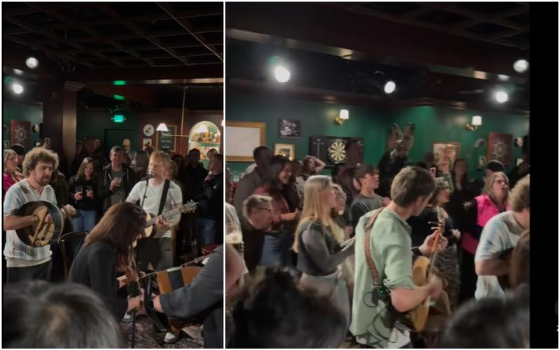 WATCH: Ed Sheeran builds pub and joins trad session with famous Irish band