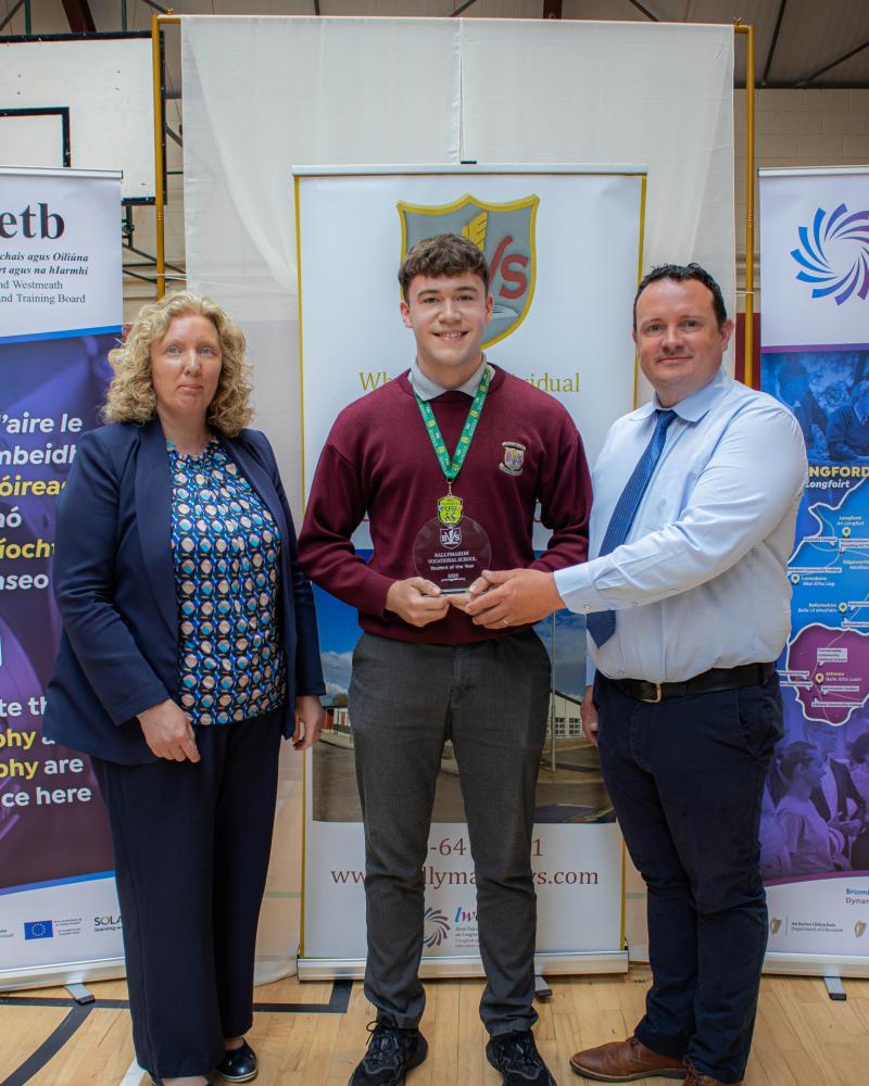Congratulations: Ronan Burke honoured as Ballymahon Vocational School Student of the Year