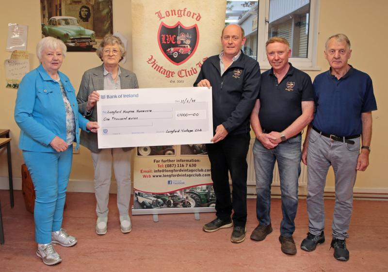Kind gesture: Longford Vintage Club makes generous donation to Hospice Homecare