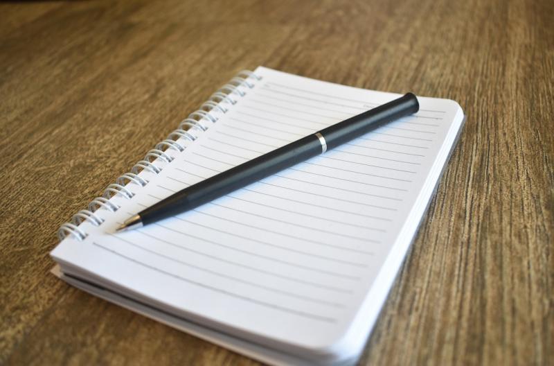notepad and pen