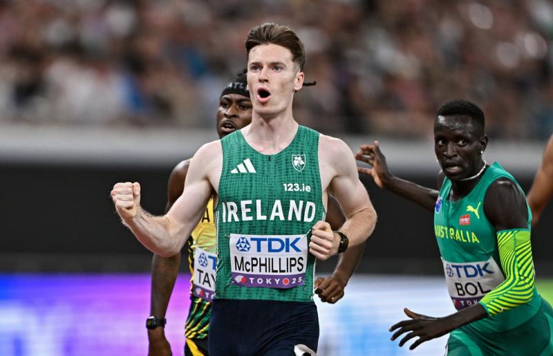 Longford’s Cian McPhillips wins World Athletics Championships 800m heat with classy run 