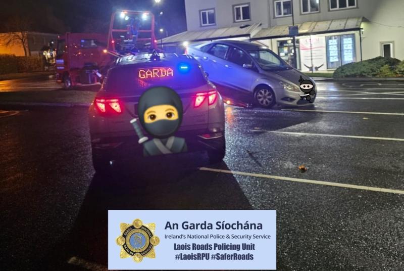 'Wannabe Ninja' caught driving in 'stealth mode' by gardai in the Midlandscus driving in 'stealth mode' without lights at night