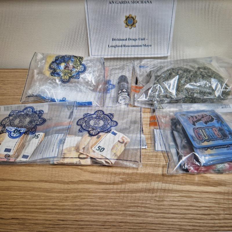 Longford Gardaí seize cannabis and cocaine worth €12,000 from town premises 