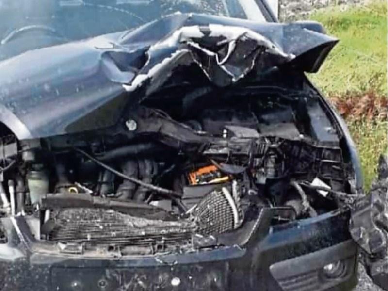Motorist has lucky escape after tyre comes off truck and hits car