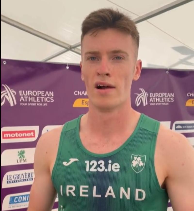Longford’s Cian McPhillips qualifies for the 800m final at the European U-23 Athletics Championships in Finland 