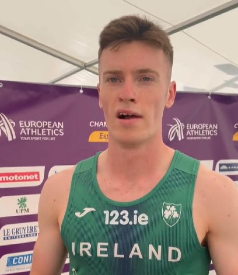 Longford’s Cian McPhillips seventh in the 800m final at the European U-23 Athletics Championships