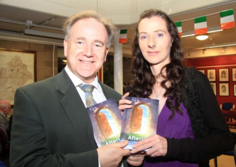 Irish Times correspondent, Patsy McGarry with Audrey Healy at the launch of her new book, 'Afterlife'. Photo: Michelle Ghee. www.gphotos.ie