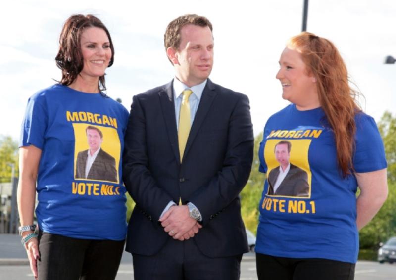 Longford Independent by-election candidate, James Morgan, with Deirdre Monaghan and Marie Casserly. Photo: Shelley Corcoran