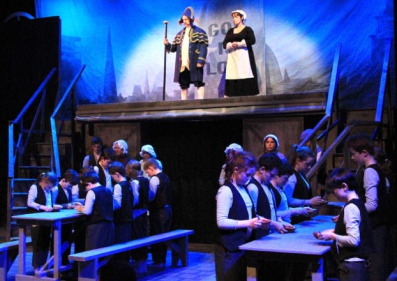 The workhouse scene from Oliver!, which was performed in April this year at the Backstage Theatre. Photo: Michelle Ghee. www.gphotos.ie