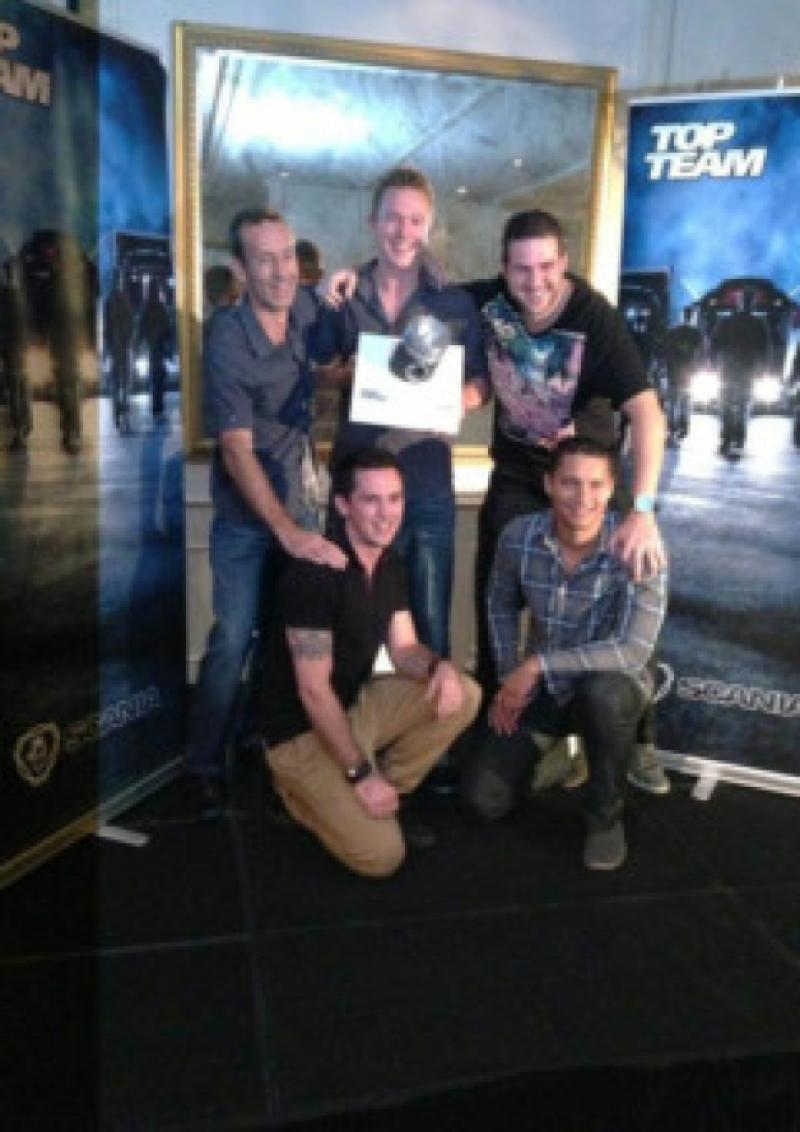 Michael Farrell (front left) with his Southern Stars teammates Phil Sage, Graham Andrews, Logan Hoser and Ben Jeffrey.