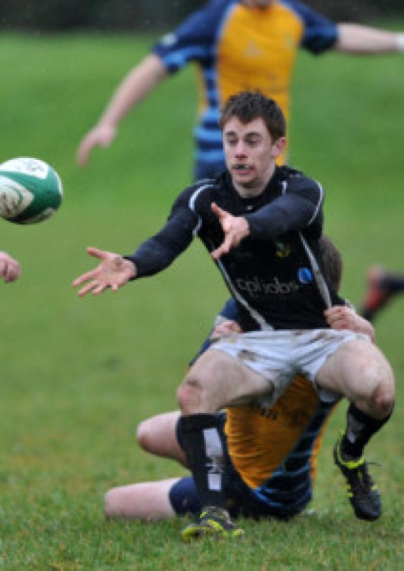 Neal Farrell lets the ball go for Longford 1sts XV against Clondalkin 1sts XV on Sunday last at the Longford RFC in the Leinster League Division 1B. Photo: Kevin Halvey/www.raydonlon.ie