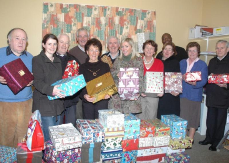 Shoe box gifts from Abbotts arrive at SVP headquarters in Longford town