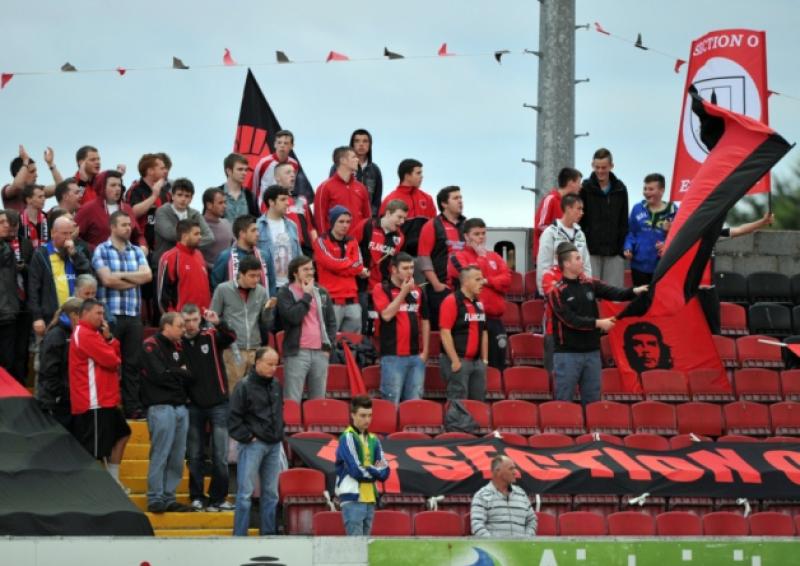 Section O supporters of Longford Town FC pictured at City Calling Stadium. Photo: James Donnelly