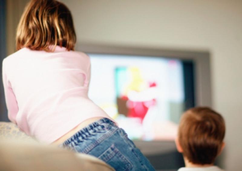 Children watching television