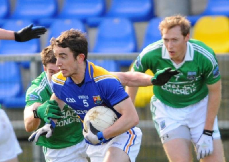 Longford defender Colm P Smyth on the ball against Fermanagh. Photo: Kevin Leavy