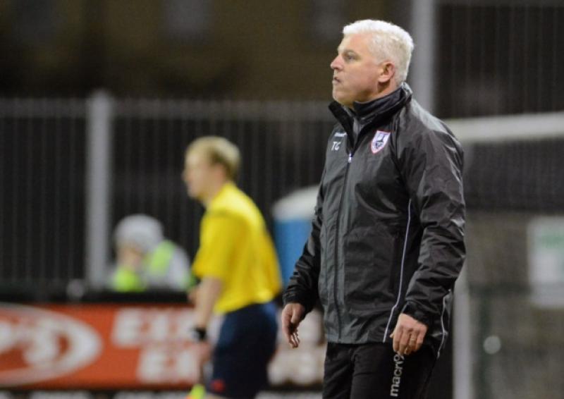 Longford Town manager Tony Cousins will be looking for a response from his players following their 4-2 loss to Galway United, which leaves the club just four points clear of the relegation play-off spot. Photo: Ciaran Culligan