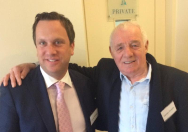 James Morgan with Eamon Dunphy at Saturday's Independent Alliance think-in in Athlone.