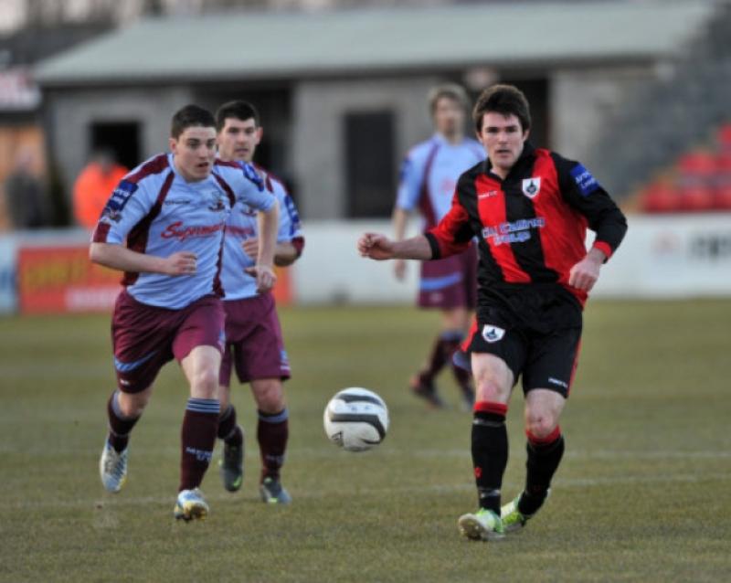 David O'Sullivan in action for Longford Town against Mervue United in the League of Ireland First Division on Saturday evening last at City Calling Stadium. Photo: Ray Donlon