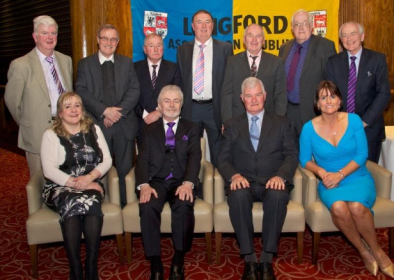 Longford Association in Dublin committee members 2015, (standing l-r) Eamon McPartland, Fr Seamus O'Connell, Dessie Kiernan, John Rabbitte, Jim Donlon, Pauric Connolly and Gerry Quinn; (seated l-r) Olivia Roddy, Liam Caldwell, Tony Gilleran and Yvonne McCormack. Photo by Tony Keane