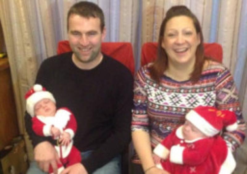 Kevin and Fiona Hanley, with their twins Jay and Leah at Christmas time. Fiona is appealing for the return of her red Samsung camera that contains precious wedding and St Patrick's Day photographs.