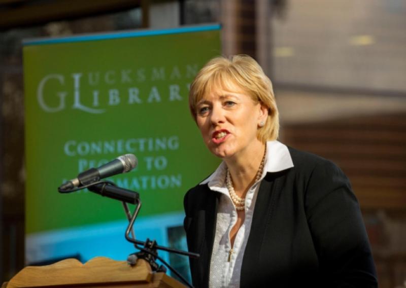 Minister for Arts, Heritage and the Gaeltacht, Heather Humphreys, speaking in UL on her visit to Limerick. Picture: Alan Place.