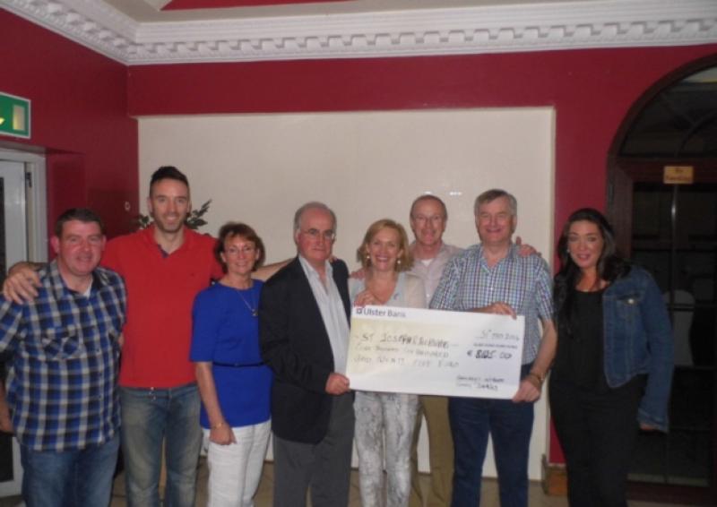 A cheque for �8,625 was presented to St Jospeh & The Helpers Charity