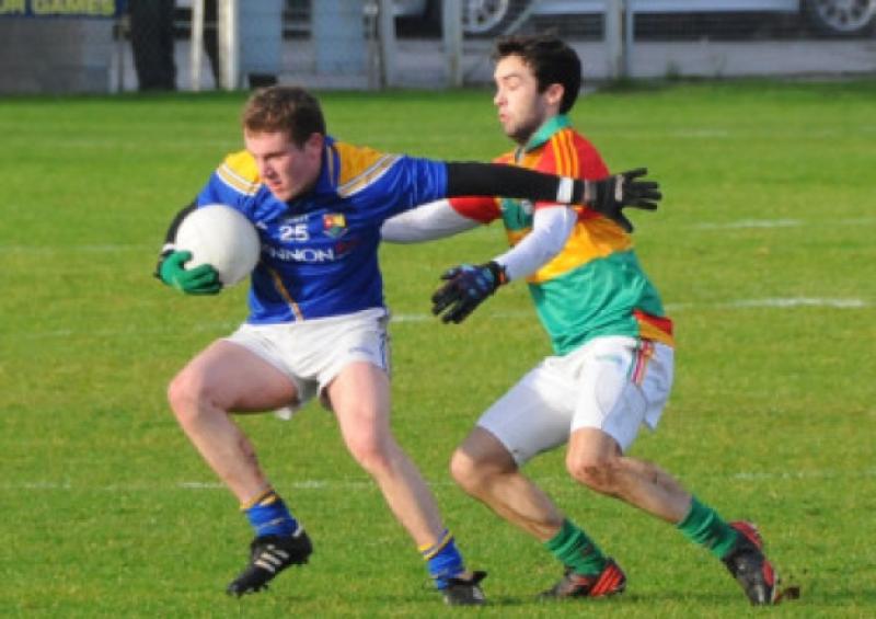 Diarmuid Cooney on the ball for Longford against Carlow in the O'Byrne Cup clash at Dr Cullen Park on Sunday last. Photo: Declan Gilmore