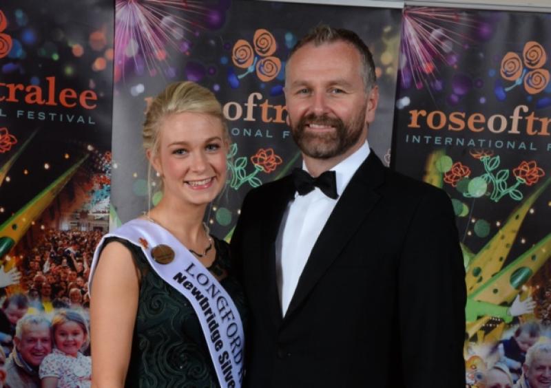 Daphne Howard pictured at the Regional Selection event for the Rose of Tralee with host Daithi O Se. Photo: Dominick Walsh/EyeFocus Ltd