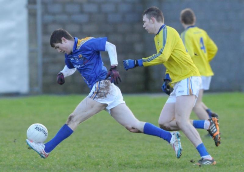 Stuck to his boot... Longford's Larry Moran in full flight as he skilfully balances the ball while soloing past his Tipperary marker in Round 3 of the Hastings Cup U-21 Football Tournament at Dr Morris Park, Thurles on Saturday afternoon last. Photo: Declan Gilmore Photography