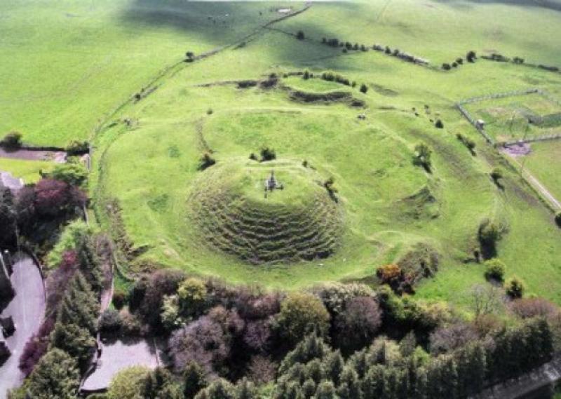 An aerial view of Granard Motte.