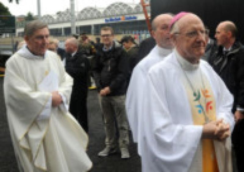 Fomer Bishop of Ardagh and Clonmacnois, Colm O'Reilly with Fr Brian D'Arcy. Photo: Willie Farrell