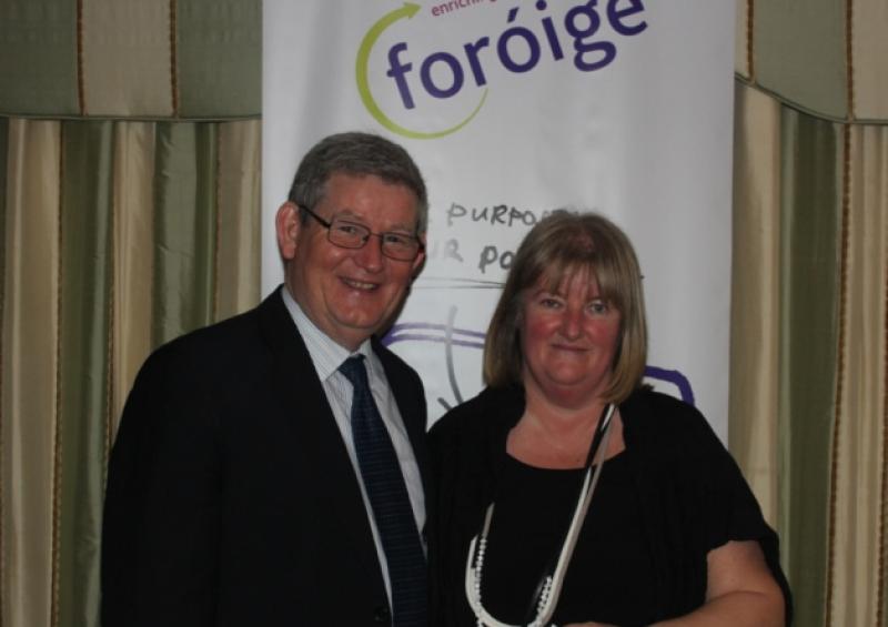 For�ige Longford volunteer and Honorary Treasurer Ruth McGarry Quinn with For�ige CEO Se�n Campbell.