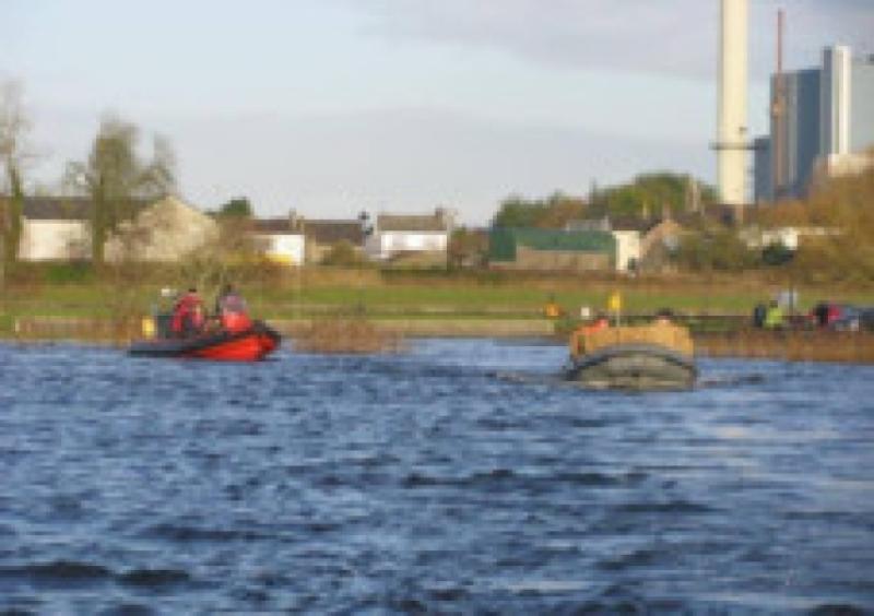 Hungry Horse Outside and Longford Civil Defence brought food over to the horses and donkeys stranded on the island.