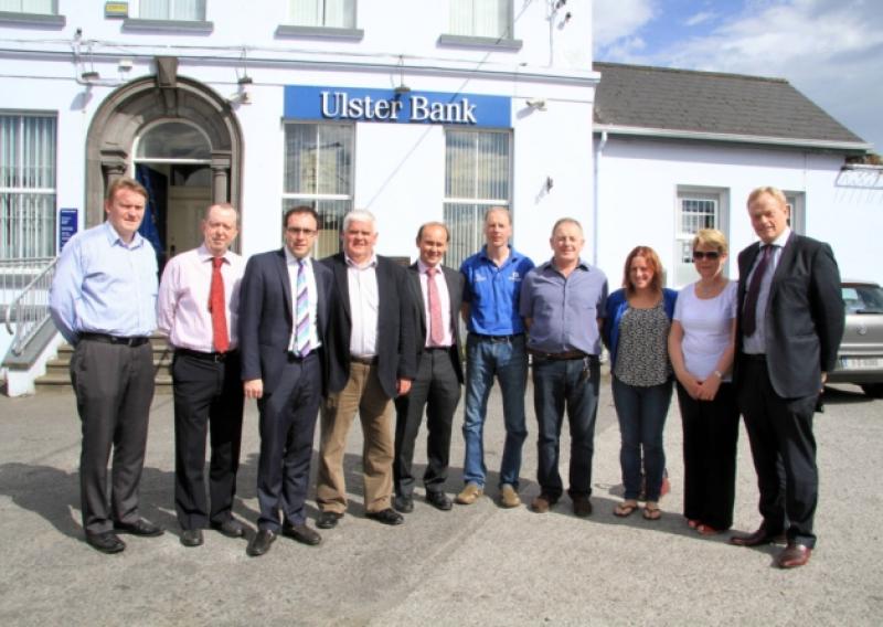 Cllr Micheal Carrigy, Ciaran Nally of Kiernan Milling, Robert Troy TD, Cllr PJ Reilly, Canice Dunphy of Supervalu, Sean Donohoe form John V Donohoe's Bar, Paschal Masterson of Masterson Electrical, Sinead Fay of Fay's Bookmakers, Marie Scanlon of Granard Credit Union, and James Bannon TD. Photo: Michelle Ghee. www.gphotos.ie